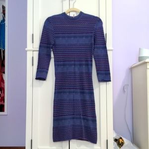 Free People Purple Crochet Striped Midi Dress